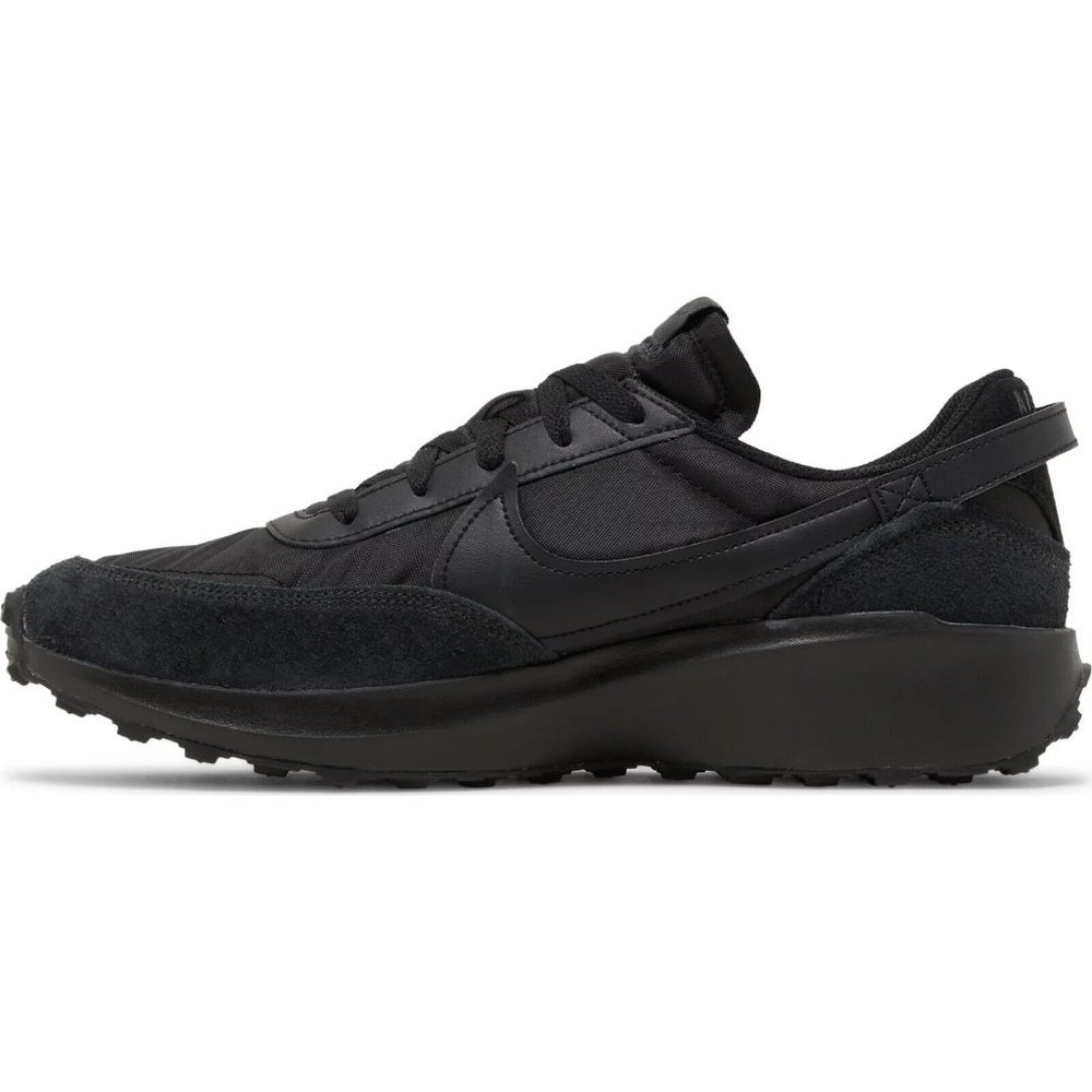 Nike Waffle Debut Men's Triple Black DH9522-002 Lace Up Athletic Sneakers Shoes - Picture 3 of 8